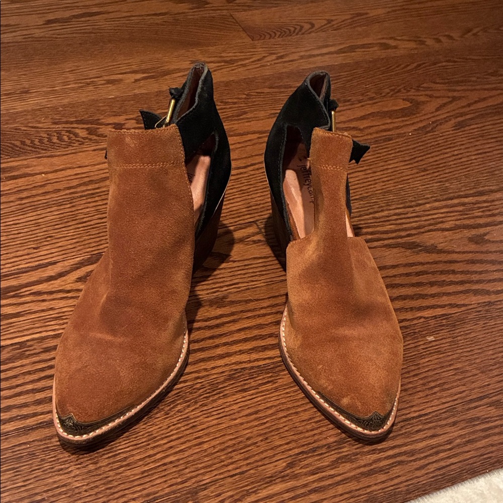 Jeffrey Campbell Brown and Black Ankle Booties